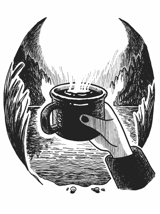 Illustration of a lakefront